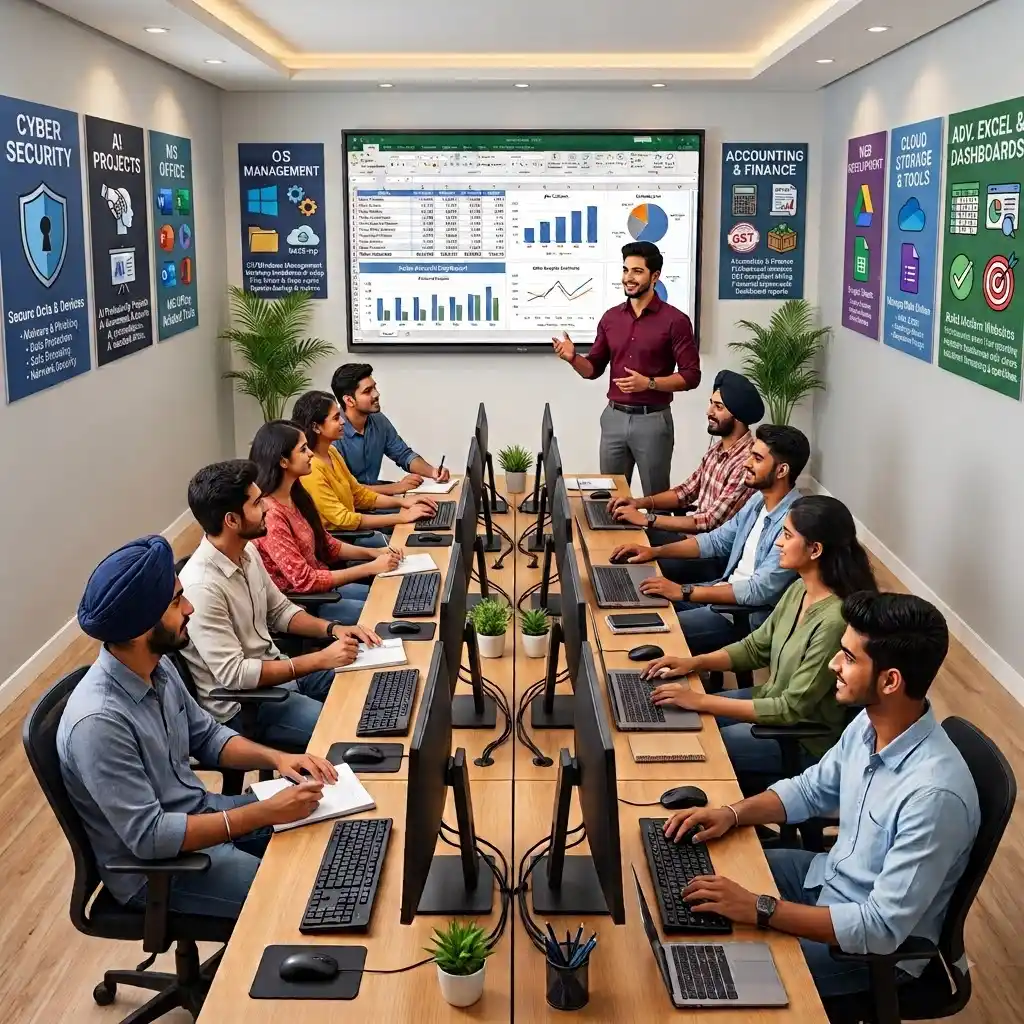 Students learning computer skills at Techizone Computer Education